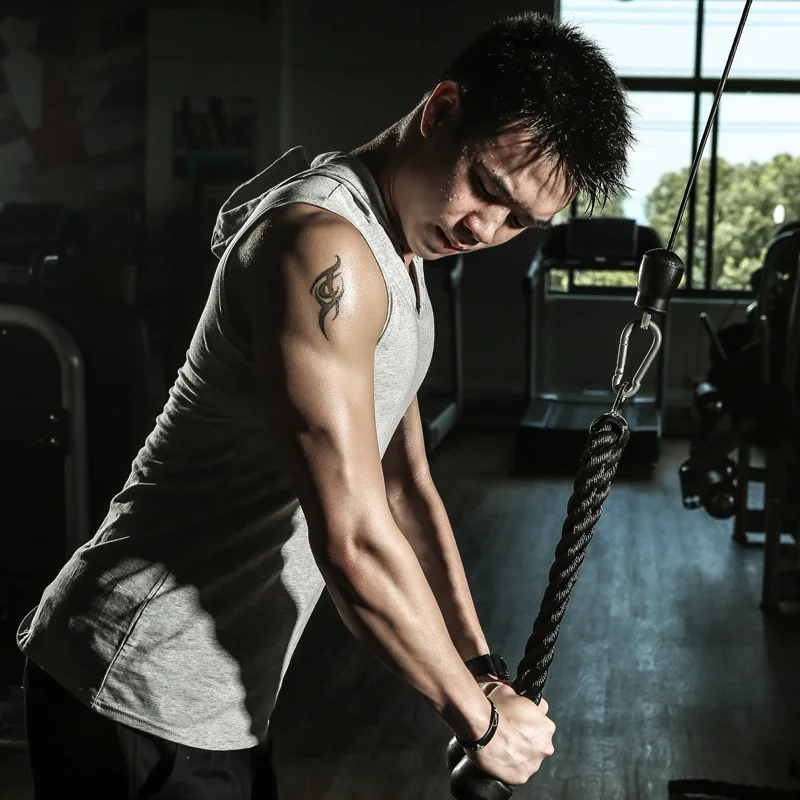 Мышцы летние братья мужские спортивные упражнения фитнес с капюшоном жилет светильник доска AliExpress