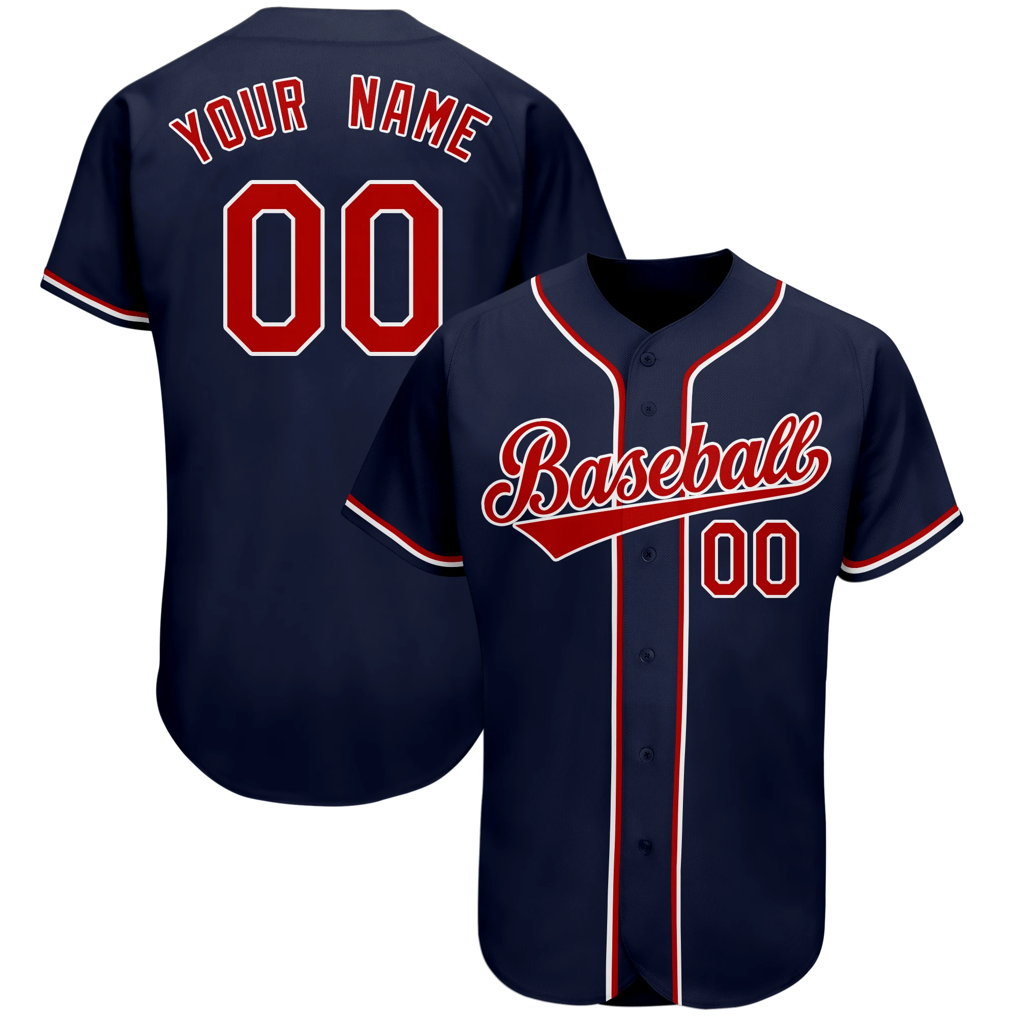 Baseball Jersey,Softball Shirts High-quality Breathbable Print Team Name/Number Outdoors Big size for Men/Lady/Kids