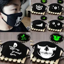 Black Cartoon font b Face b font font b Mask b font Funny Teeth Punk Luminous