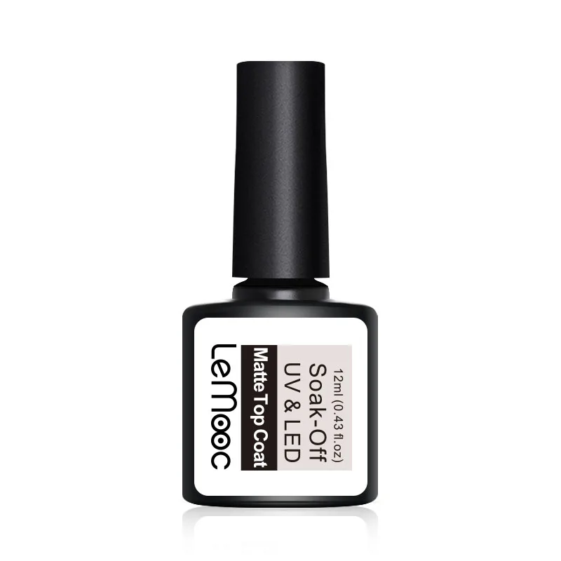 matte top coat 12ml LEMOOC 8 мл цветной гель отмачиваемый гель лак для ногтей основа Топ матовое пальто УФ гель лак Сделай Сам лак для ногтей украшение для ногтей - Цвет: matte top coat 12ml