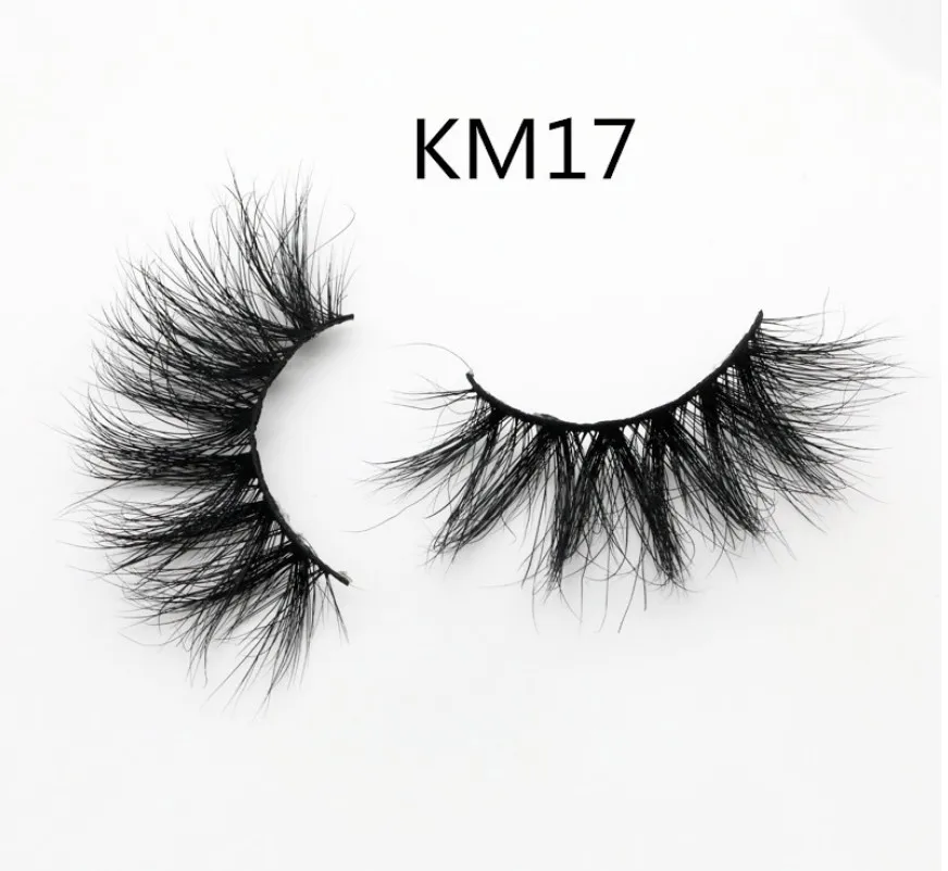 KM17 HBZGTLAD норковые ресницы Экстра Длина 22-25 мм ресницы 3D ресницы большие драматические Объемные Накладные ресницы "крест-накрест" Накладные ресницы L95 - Цвет: KM17