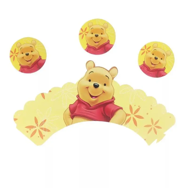 Wapper Topper-24pcs 1 шт. скатерти с Винни пухом, принадлежности для дня рождения Винни Пуха, одноразовые скатерти с Винни пухом 1,1*1,8 м - Цвет: Wapper Topper-24pcs