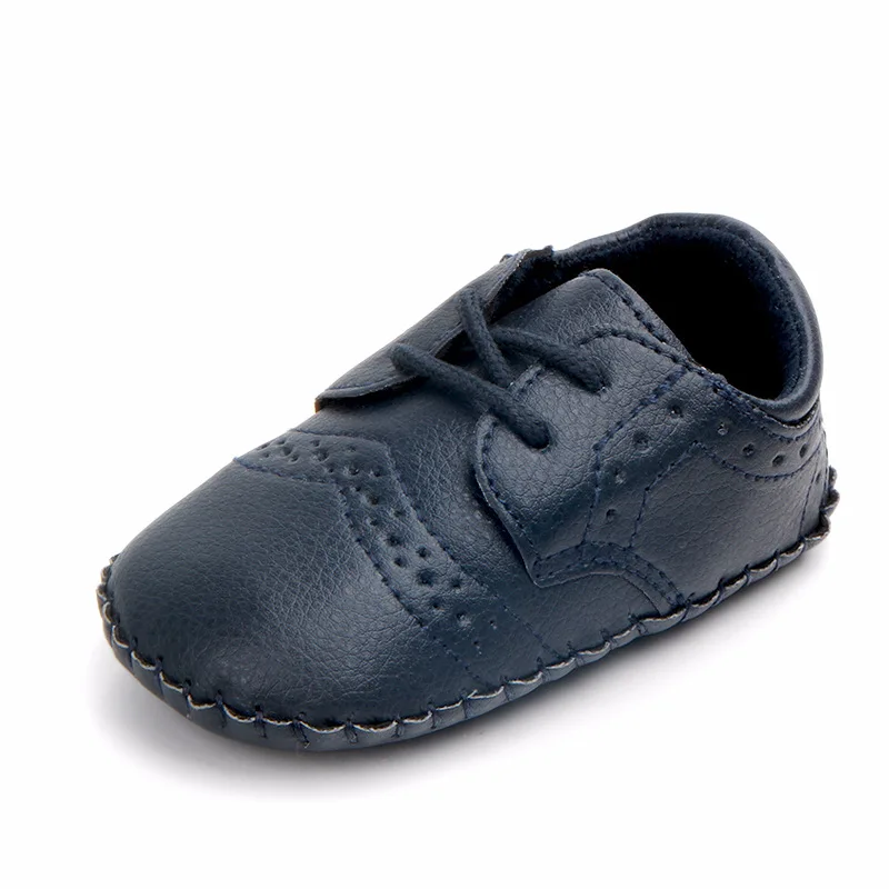 Синий Foreign trade new wholesale baby toddler shoes babyshoes handmade stitching environmental PU baby shoes 1450 - Цвет: Синий