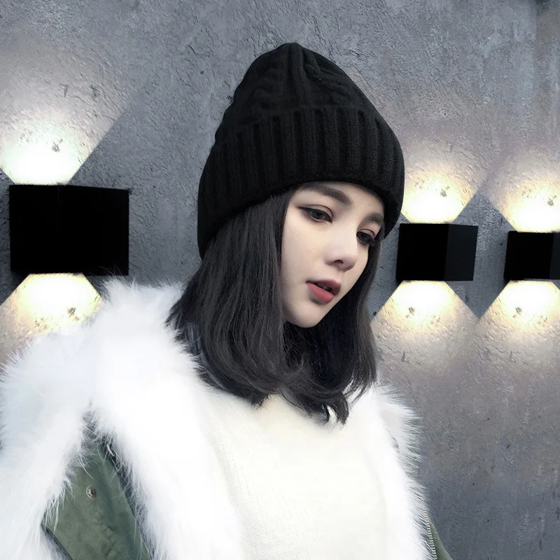 вязаная шапка женская трикотажная зимние женские шапки балаклава зимняя бини