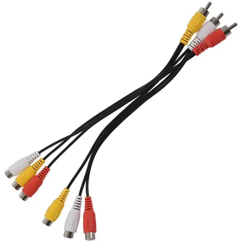AAAE Top-1pc 3 RCA Мужской до 6 RCA Женский сплиттер Розетка аудио-видео кабель AV адаптер