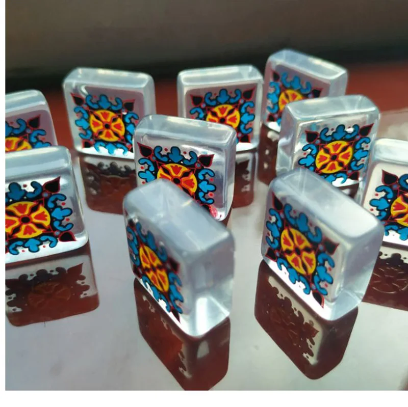 Плитка Caizhu мастер настольная игра аксессуар прозрачный красочный/черный акриловый блок экологический материал забавная игра-Паззл - Цвет: Transparent Colorful