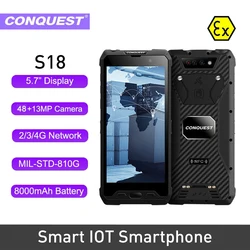 Quest – Smartphone S18, Version globale, téléphone robuste, Android 8.1, 4G LTE, étanchéité IP68, empreintes digitales, reconnaissance faciale 