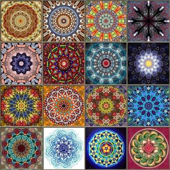 

5D Diy Full Diamond Painting DIY Mandala Diamond Embroidery Colorful Flower Diamond Mosaic Hanging Paintings For Home Decor
