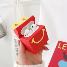 3D Милые чехлы для наушников mcdonald's Chicken McNuggets McKee Box для Apple Airpods 1/2 забавная Силиконовая Защитная крышка для наушников