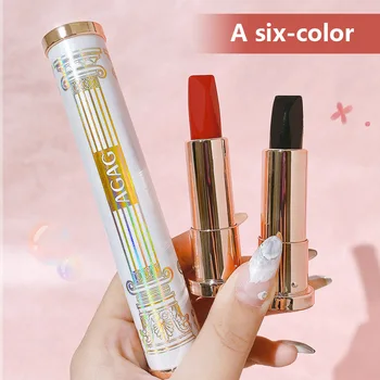 

6color Lipstick Double-headed Non-stick Cup Waterproof Long-lasting Matte Rotten Tomato Color Lipstick Moisturizer Tube TXTB1