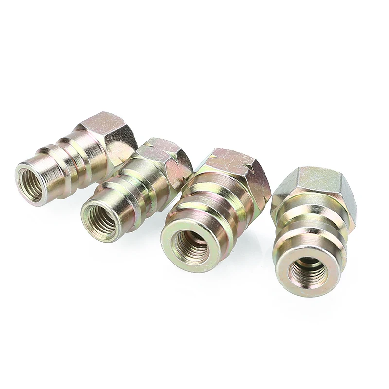 4pcs/set A/C R12 to R134a Lo/Hi Side Retrofit Conversion Adapter Fitting Cap Valve Kit Car Auto Accessories