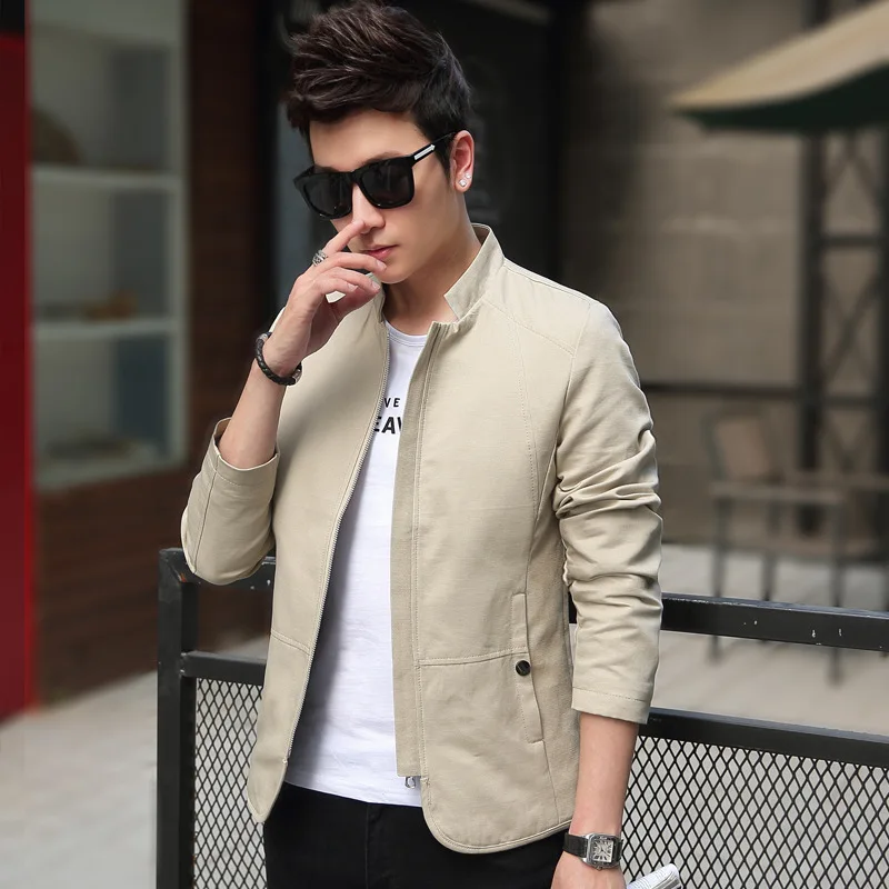 

Men Clothe Coat MEN'S Jacket Casual Stand Collar 2019 Spring New Style Korean-style Solid Color Spring And Autumn Shirt Men'S We