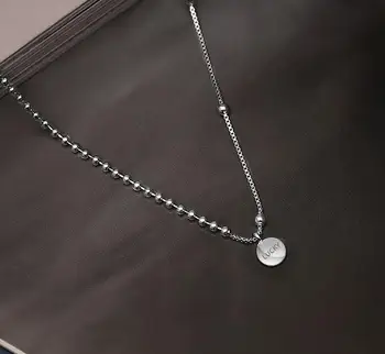 

Fashion Luck Bead Chain Necklace Clavicle Chain "LUCKY" Letter Charm Necklace For Women Jewelry Gifts S-N554