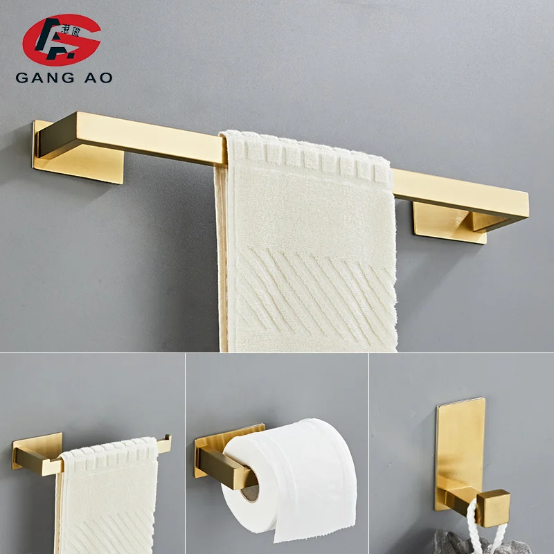 Bathroom Hardware Set Paper Holder Towel Rack Robe Hook Stainless Steel