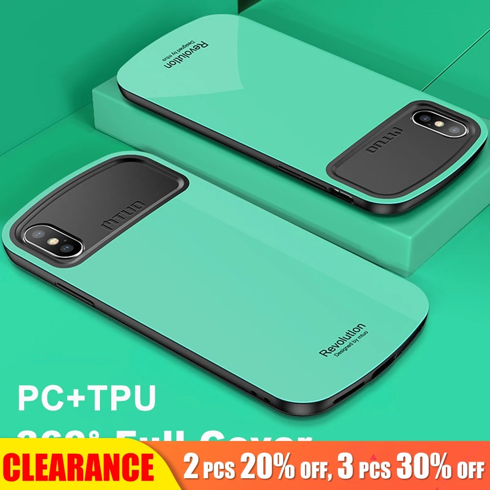 

[Clearance] For iPhone XS MAX Case 360 Full Protection Soft TPU+PC Cover Matte Silicone Case For iPhone XR 6S Plus Cases Armor