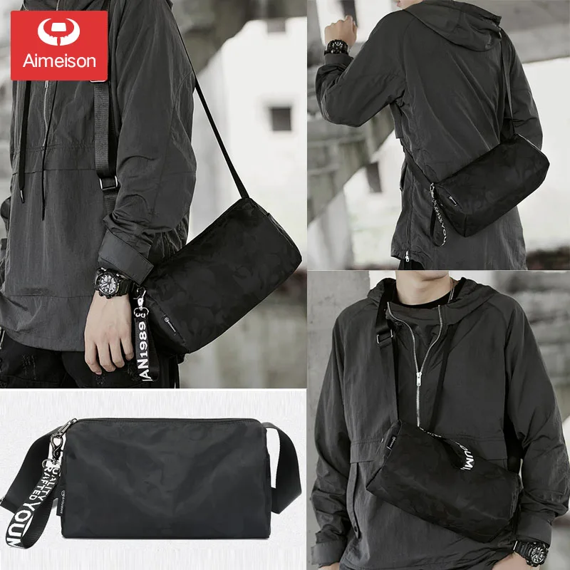 

New Men's Korean Trend Casual Shoulder Messenger Bag Small Cylinder Bag Simple Tide Brand Men's Bag AXB007