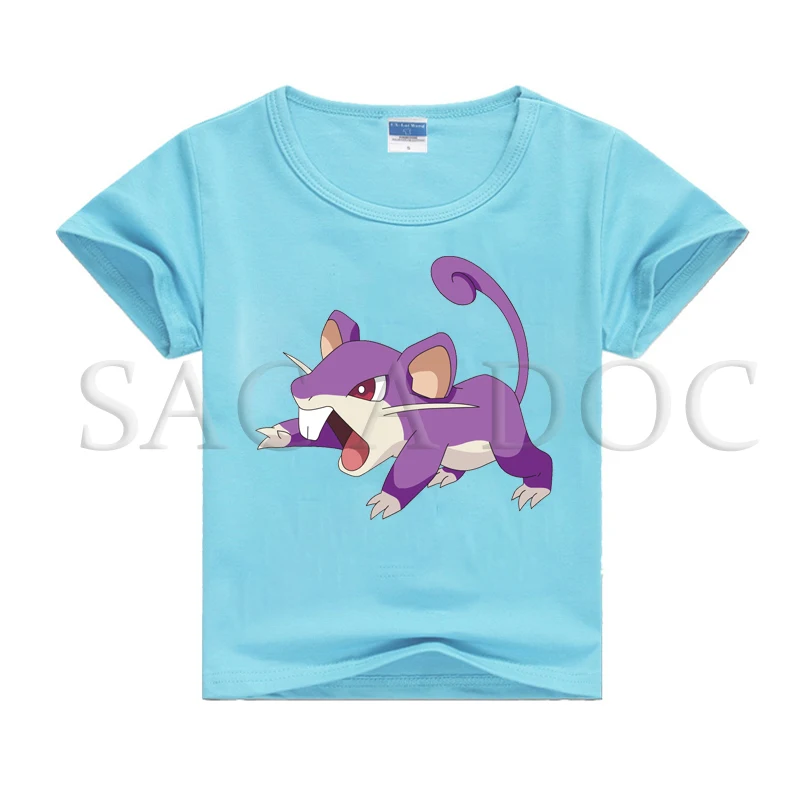 Детская футболка с покемонами для мальчиков и девочек модная детская повседневная футболка с принтом Пикачу в стиле хип-хоп топы с короткими рукавами, хипстерская футболка - Цвет: 20