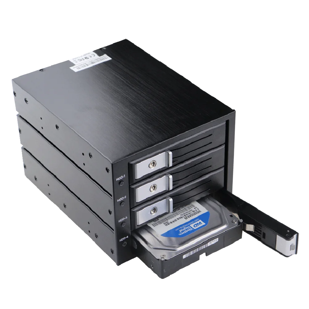 Aluminum 4 Bay Internal Mobile Rack For 3.5 Inch HDD Tray-Less SATA III Hard Drive Backplane Enclosure to 3x 5.25" Drive Bay