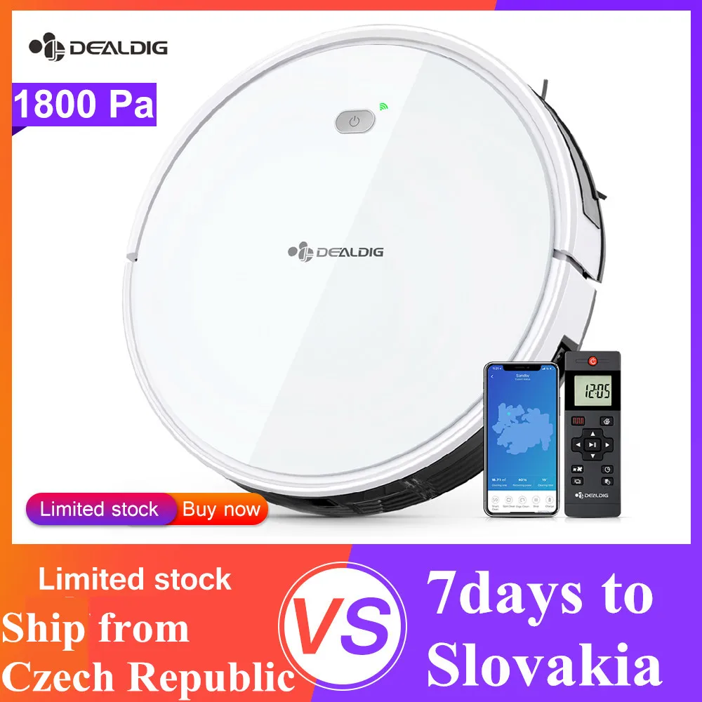 

DEALDIG Robvacuum 8 Robot Vacuum Cleaner with WiFi Connectivity Work for Alexa App Remote Control Gyroscope Navigation Robot
