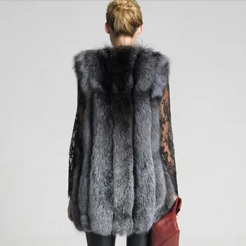 

2020 Fashion Womans Sleeveless Faux Fox Fur Vest Elegant Party Long Outwear Streetwear Slim Fit Woman Furry Coat Plus Size S-6XL