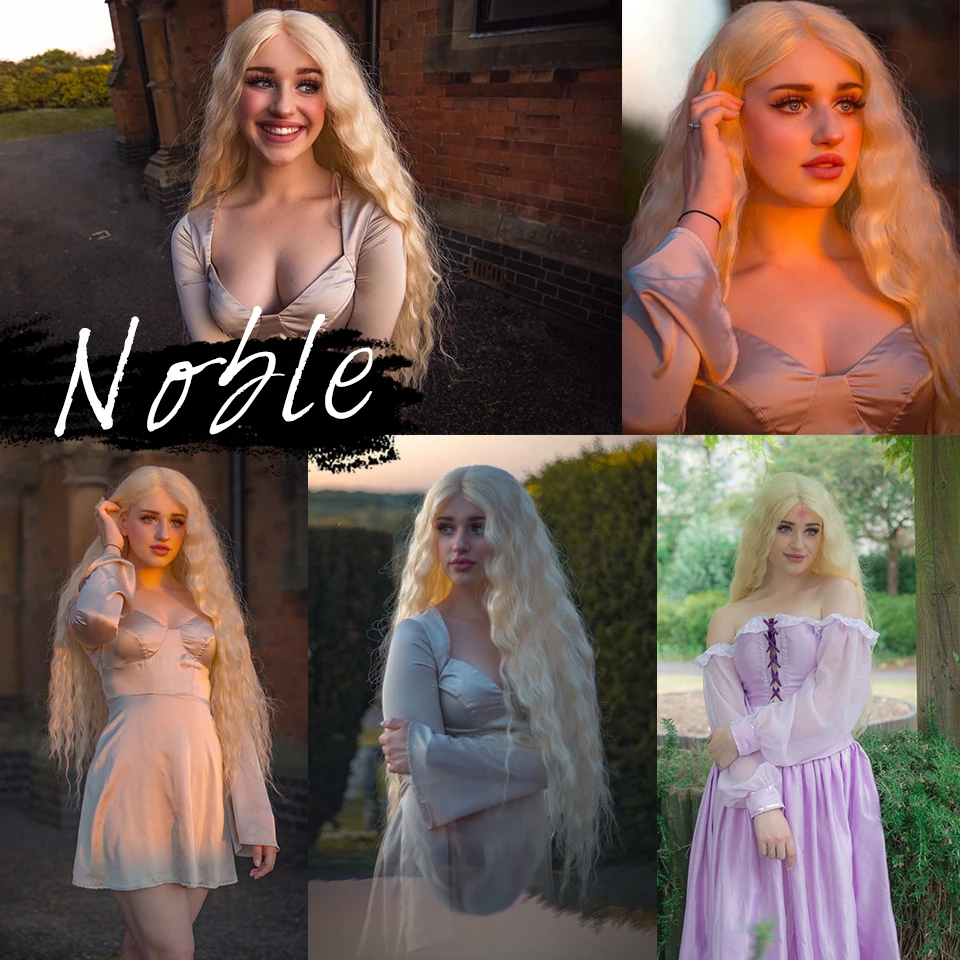 Lace Front Wig 42 Inch Long Curly Blonde For Women Cosplay