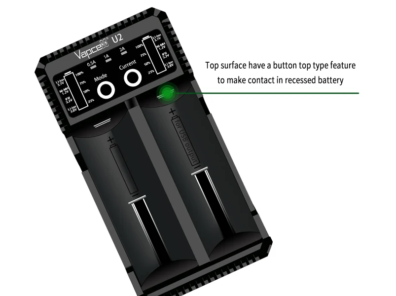2шт Vapcell 21700 батарея 4200mah 30A rewrap molicel P42A аккумуляторная батарея с Vapcell U2 2A быстрое устройство для зарядки