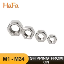 304 Aço inoxidável DIN934 Hexagon Hex Porca para M1 M1.2 M1.4 M1.6 M2 M2.5 M3 M3.5 M4 M5 M6 M8 M10 M12 M16 M18 M20 M24 Parafuso Parafuso