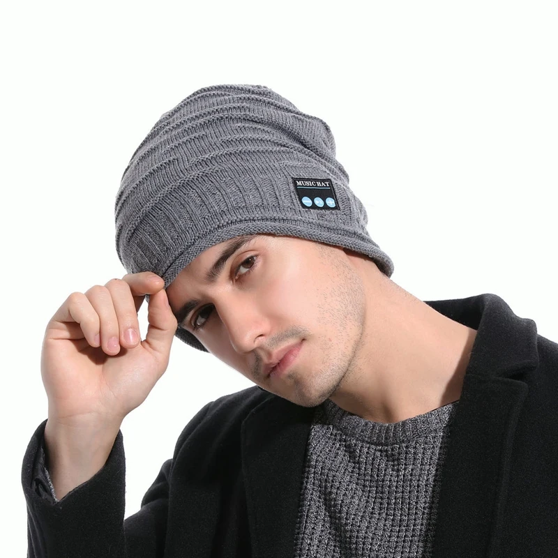 Bluetooth Music Warm Beanie Hat Wireless Smart Cap Headset Headphone Speaker Mic