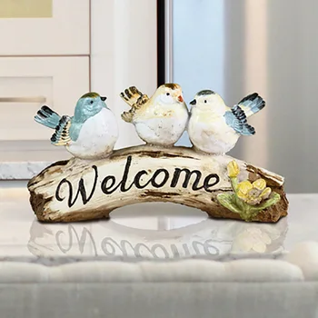 

Nordic creative cartoon bird Home Decor Resin Ornament Desktop porch Decoration for Birthday Gifts Crafts Accessories