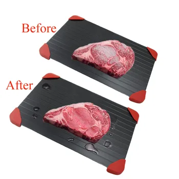 

Magic Fast Defrost Tray Metal Plate Defrosting Tray Safe Fast Thawing Meat Fish Sea Food Kitchen Cook Gadget Tool 0.2CM/0