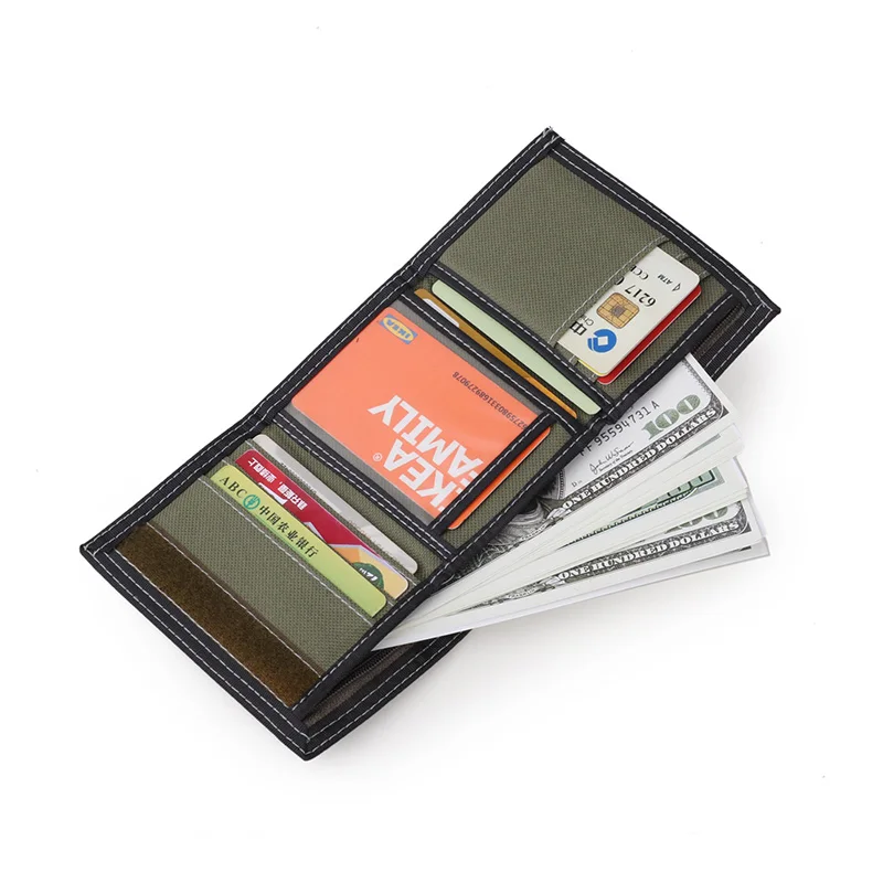 Men's Nylon Trifold Security Wallet with ID Window Women Girls Teens Canvas Casual Purse Money Bag Credit Card Holder - 3