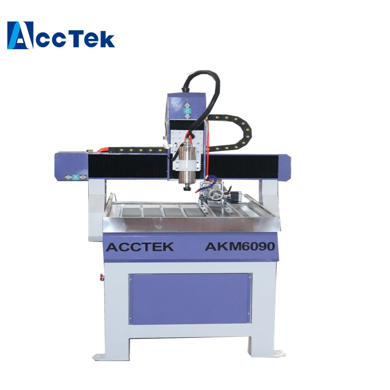 Mini wood carving cnc router machine 6090 with rotary and water tank optional