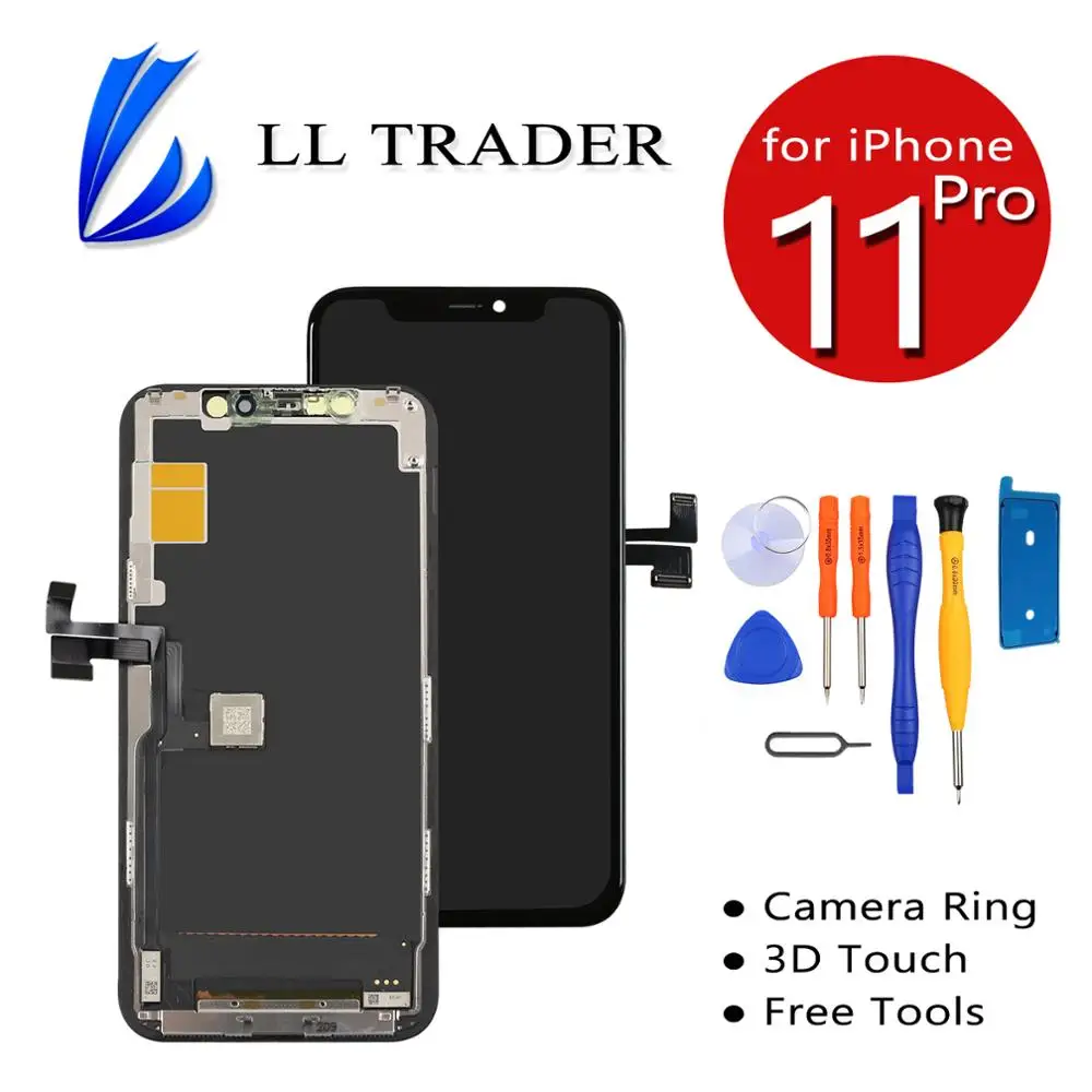 

for iPhone 11 Pro Display Screen Replacement OLED LCD Touch Digitizer with Front Camera Holder Face ID True Tone Free Shipping