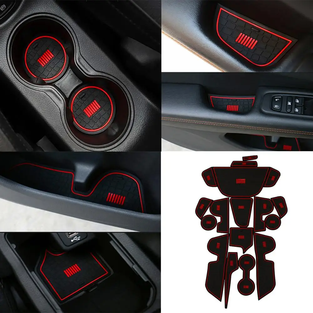 Car Door Slot Shockproof Mats for 2017 2018 2019 Jeep Compass Interior Accessories Water Cup Holder Armrest Box Antidust Pad Mat Car Door Slot Shockproof Mats for 2017 2018 2019 Jeep Compass Interior Accessories Water Cup Holder Armrest Box Antidust Pad Mat