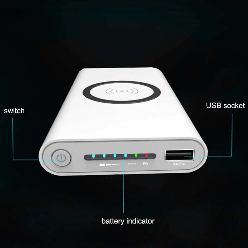 10000mAh Универсальное портативное зарядное устройство Qi Беспроводное зарядное устройство для iPhone samsung