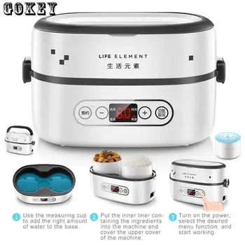

220V Multifunction Rice Cooker Ceramic Liner Electric Lunch Box Insulation Heating Cooking Appliance Food Container 1671735