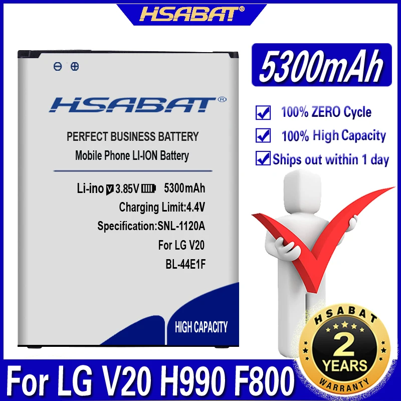 HSABAT 5300mAh BL 44E1F Замена для LG V20 батареи H990 F800 VS995 US996 LS997 H990DS H910 H918 Stylus3 M400DY|battery for zopo|mobile