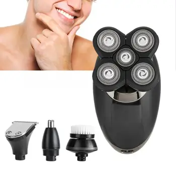 

EU Plug 110-240V 4-In-1 Multi-Functional 5D USB Charging Beard Trimmer Hair Cutting Machine Electric Shaver Kit for Men Male a
