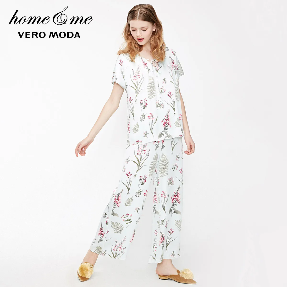 Vero Moda Женская одежда для отдыха с короткими рукавами и завязками в сложенном стиле | 3191P9503