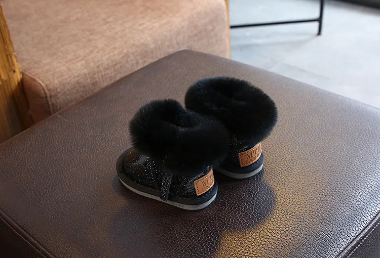 DIMI зимняя детская обувь детские сапоги модные Нескользящие водонепроницаемые плюшевые теплые детские сапоги для мальчиков и девочек