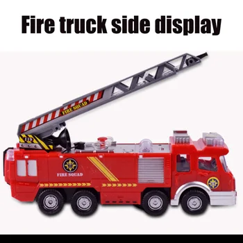 

Kids Electronic Power Fire Truck Car Toy with Water Shooting Lights Sounds Extending Ladder FJ88