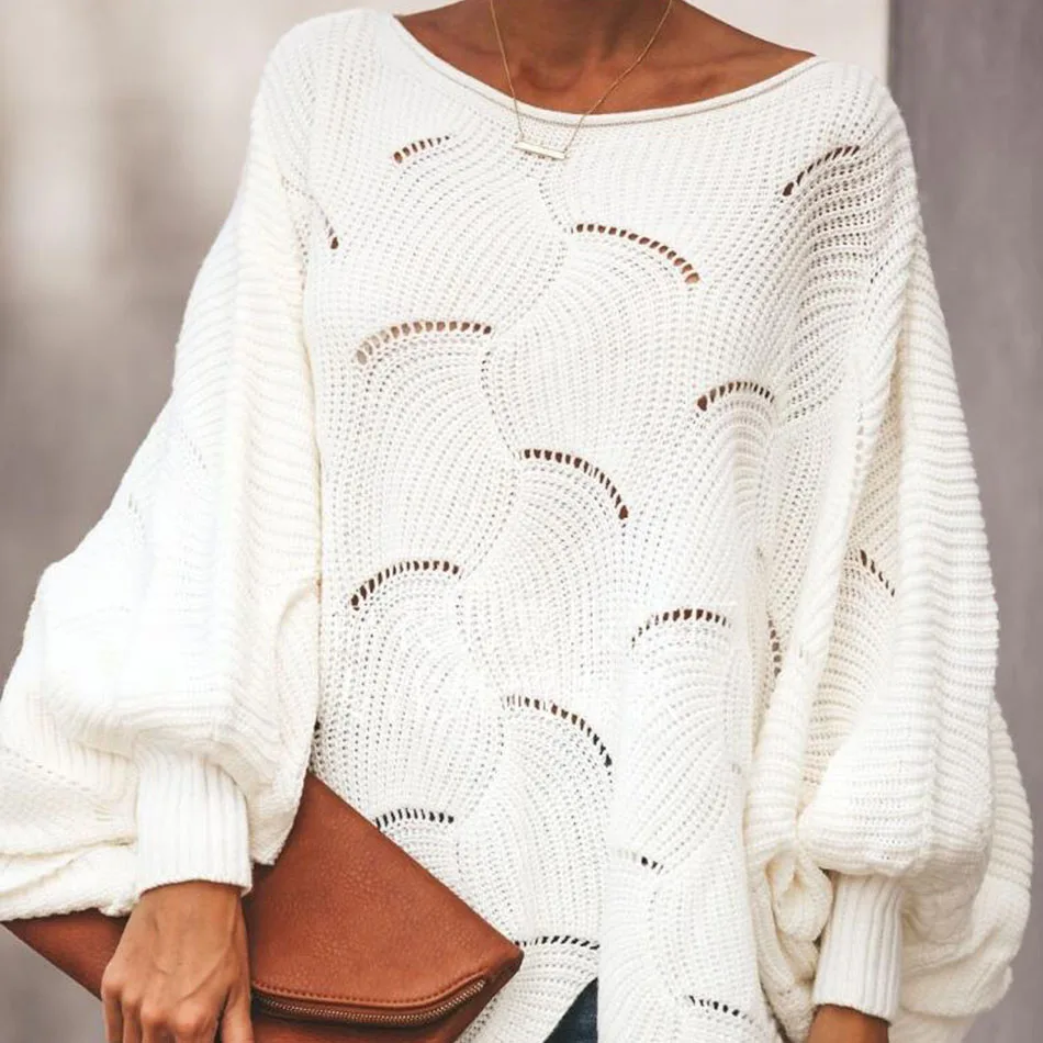 

2019 Fall Winter Thick Coarse Pullover Women's Jumper Crochet Sweater Female Warm Sweaters Cable Knitted Oversized Sweaters