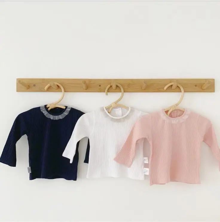Г., новая стильная футболка для девочек осенний хлопковый модный топ с длинными рукавами для девочек от 6 до 24 месяцев, PQ374