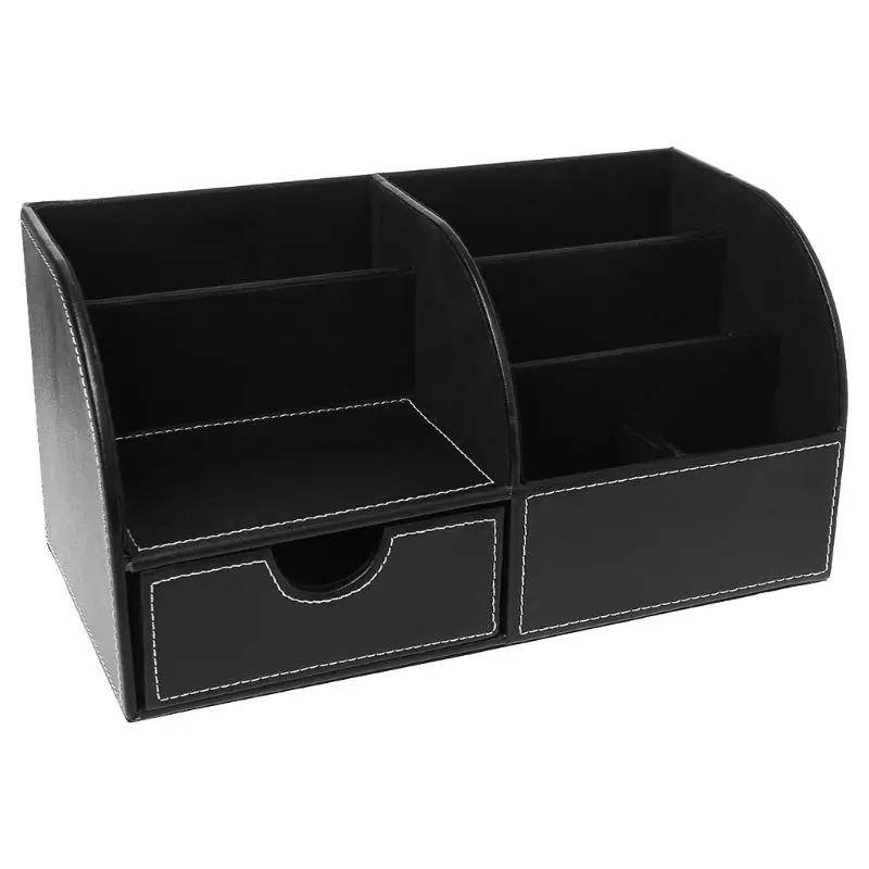 

7 7 Storage Compartments Multifunctional Leather Office Desktop Organizer Business Card Pen Pencil Mobile Phone Holder Storage