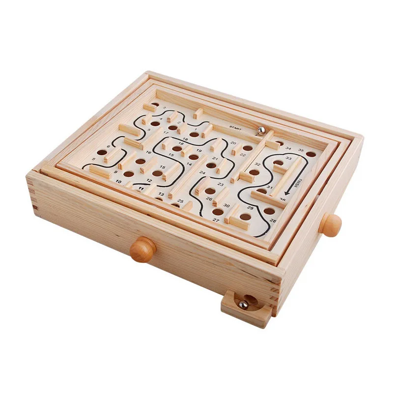 

Wooden 36 off Ball Bearing Maze Game Office Pressure Reduction Toy Children Intelligence Educational Toy Hand-Eye Coordination