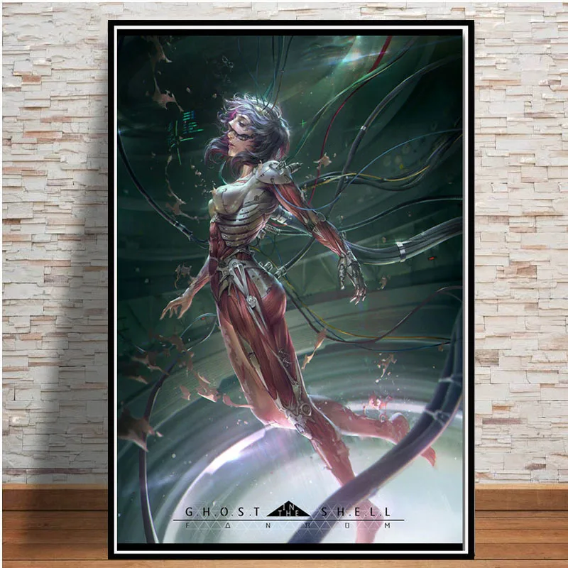 Poster And Prints Hot Ghost In The Shell Fight Police Japan Anime Art Paintings Canvas Wall Pictures For Living Room Home Decor - Цвет: 9