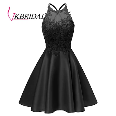 VKbridal разноцветное переливающееся платье с блестками для выпускного вечера крест черный Выпускной Sweeth 15 Короткие платья блестящие платья для выпускного вечера - Цвет: Black
