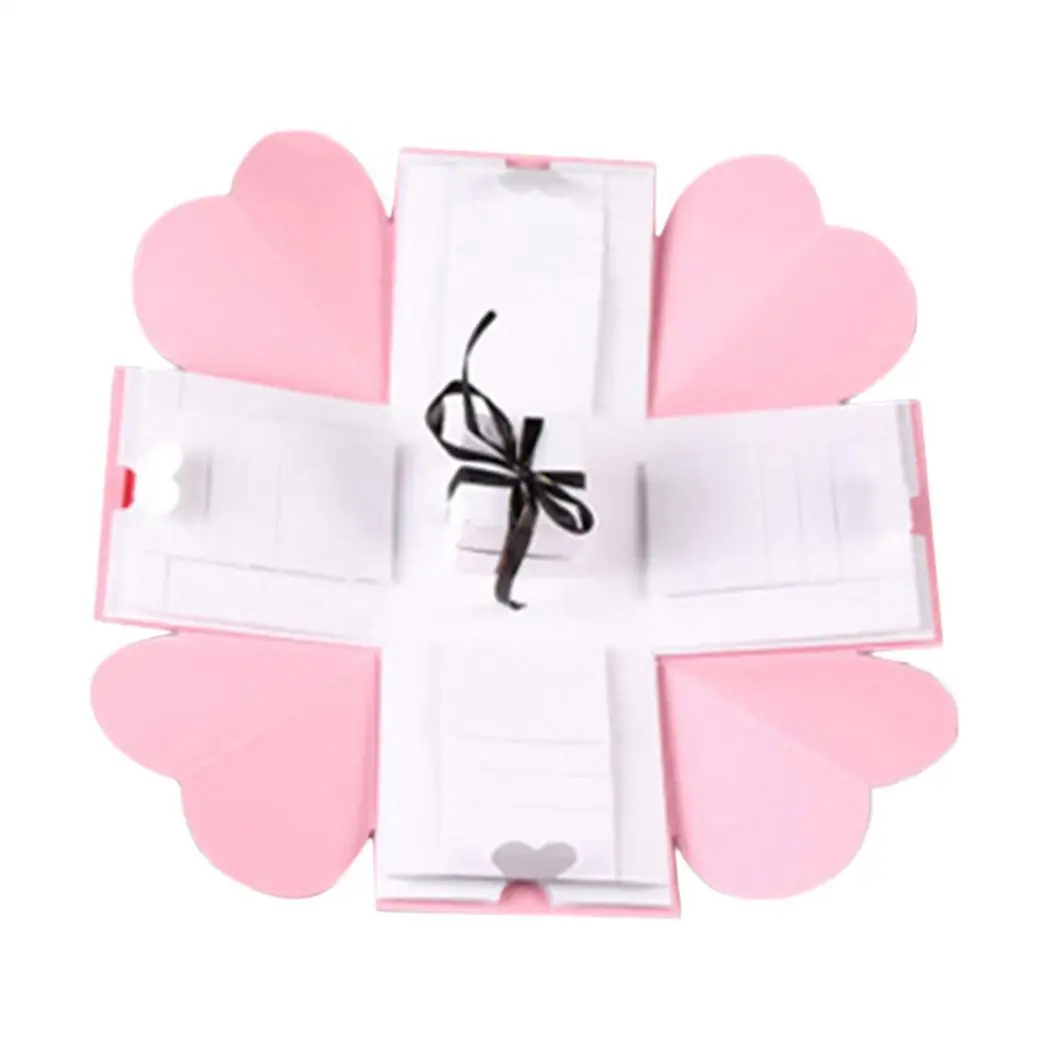 Творческий DIY любовь памяти Фотоальбом Свадьба День Святого Валентина сюрприз коробка - Цвет: pink