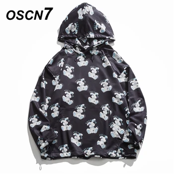 

OSCN7 High Street Casual Loose Hoodies Men 2020 Winter Japanese Streetwear Harajuku Oversize Hooded Sweatshirt Mens 40475
