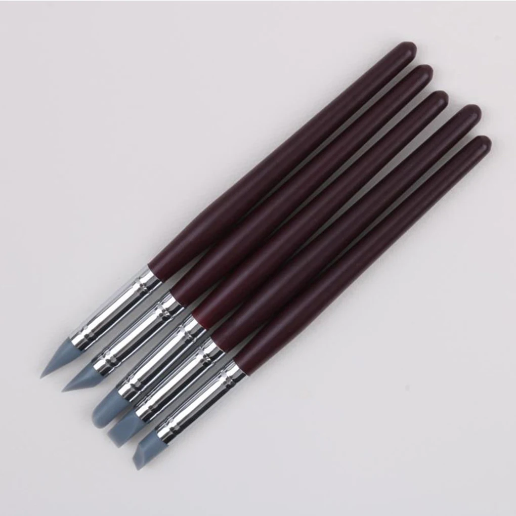 Polymer Clay Tools 5pcs/set Nail Art Pottery Clay Tools Clay Pottery Sculpting Pencil Nail Art Cake Crafting Engraving Silicone Pen sculpture Tools pottery tools clay sculpting tools pottery sculpting tools clay craft tool